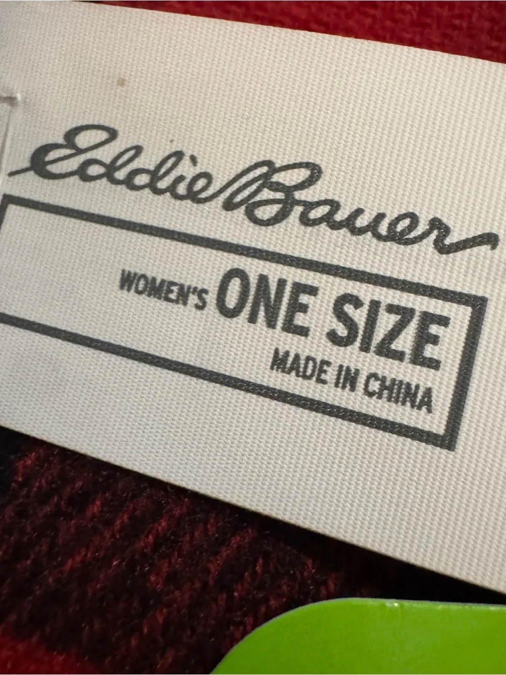 Eddie Bauer Red & Black Buffalo Plaid Fringed ScarfNew With Tags (NWT)